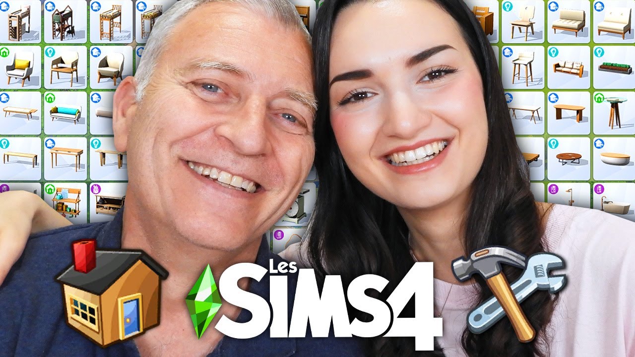 Mon père construit sa 1ère maison sur Les Sims 4 🏠 (je suis trop fière !)