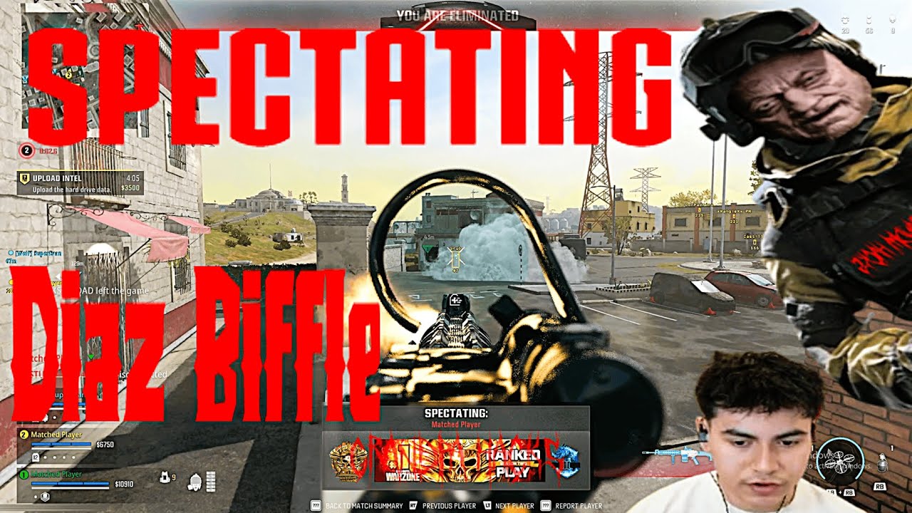 Spectating Diaz Biffle with WALL HACKS Warzone 3 RANKED (My POV)