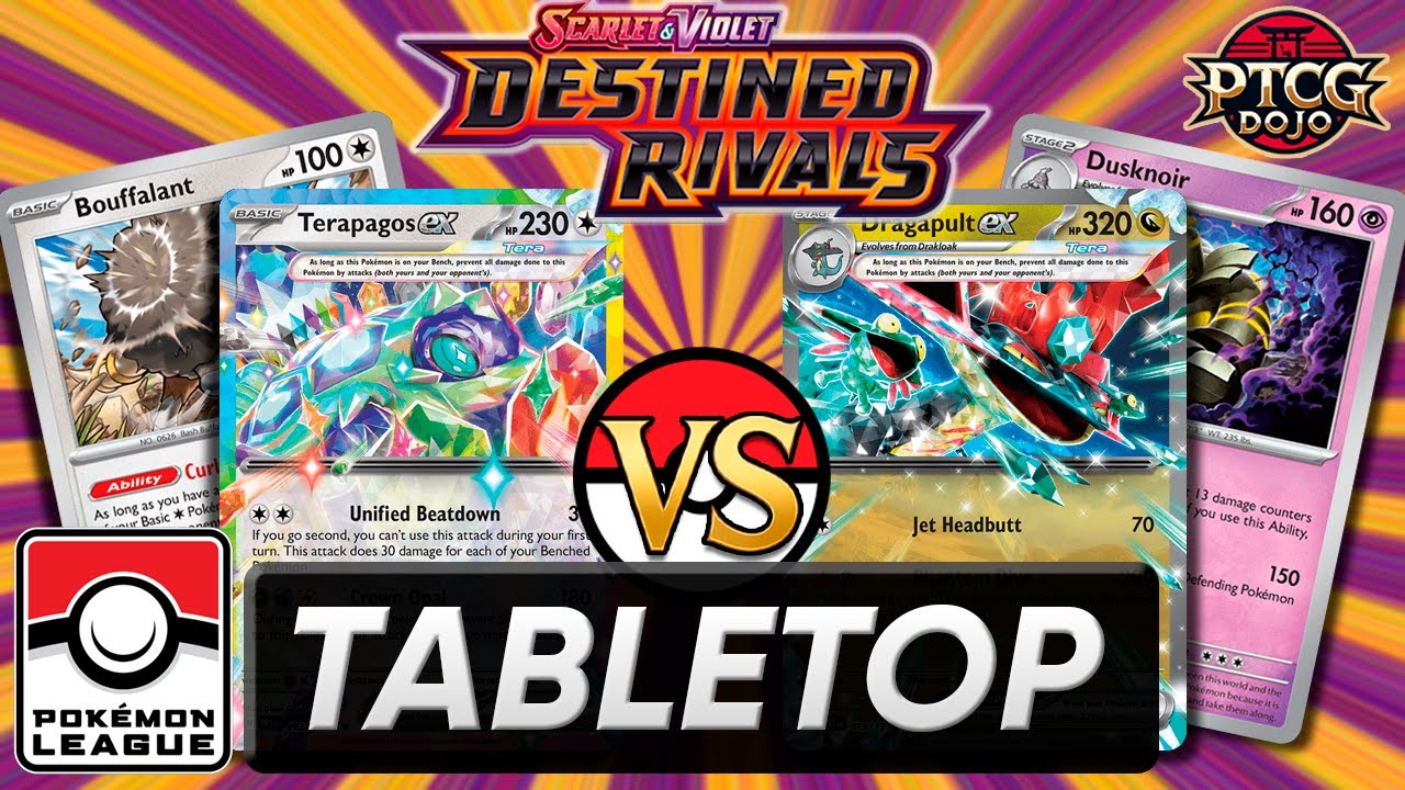 Terapagos ex vs Dragapult ex | Destined Rivals | Local Pokemon League Tabletop Gameplay
