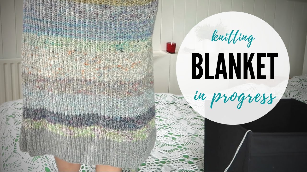 Blanket in Progress | Bits and Bobs Blanket knitting pattern
