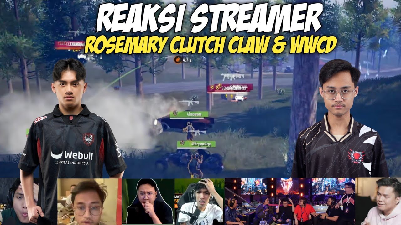 REAKSI STREAMER ROSEMARY CLUTCH CLAW DAN WWCD 10 KILL | MATCH 4 DAY 1 FINAL PMSL SEA