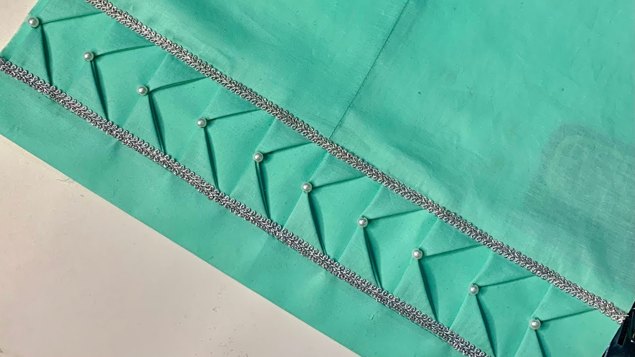 Beautiful trouser design with lace |New trouser poncha design 2024|sewingidiaswithanila|