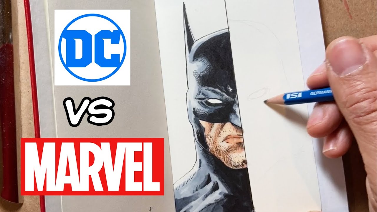 Drawing Batman and his Marvel Comics equivalent with Copic Markers
