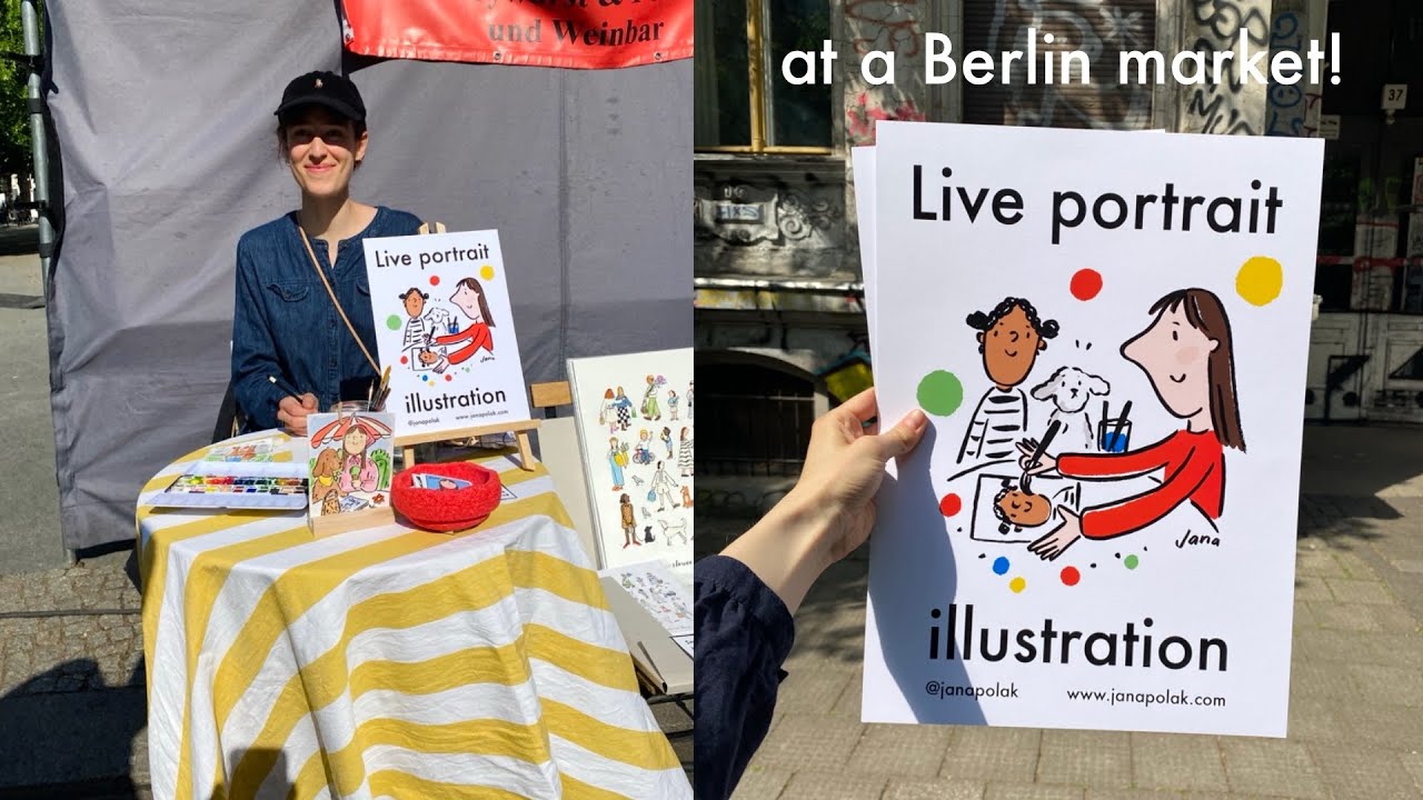 Drawing custom portraits at a Berlin market, current editorial projects and a haul...