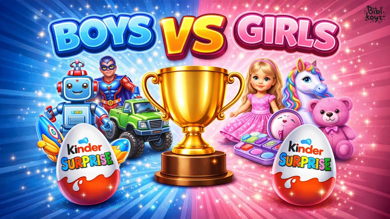 BOYS vs GIRLS Kinder Joy Challenge! (Toy Rating Battle + Winner Trophy)