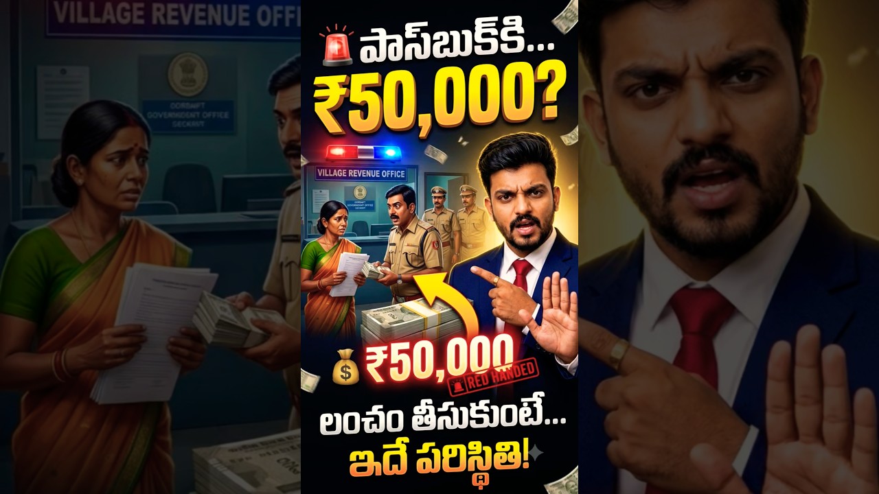 ₹50,000 Bribe for Passbook? 😳 ACB Red Handed Trap | Telugu Shorts #shorts