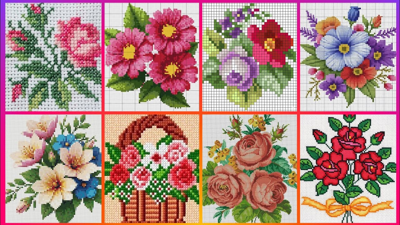 Gorgeous cross stitch patterns /countable embroidery #charsutikarhai/latest dosuti design ideas2025