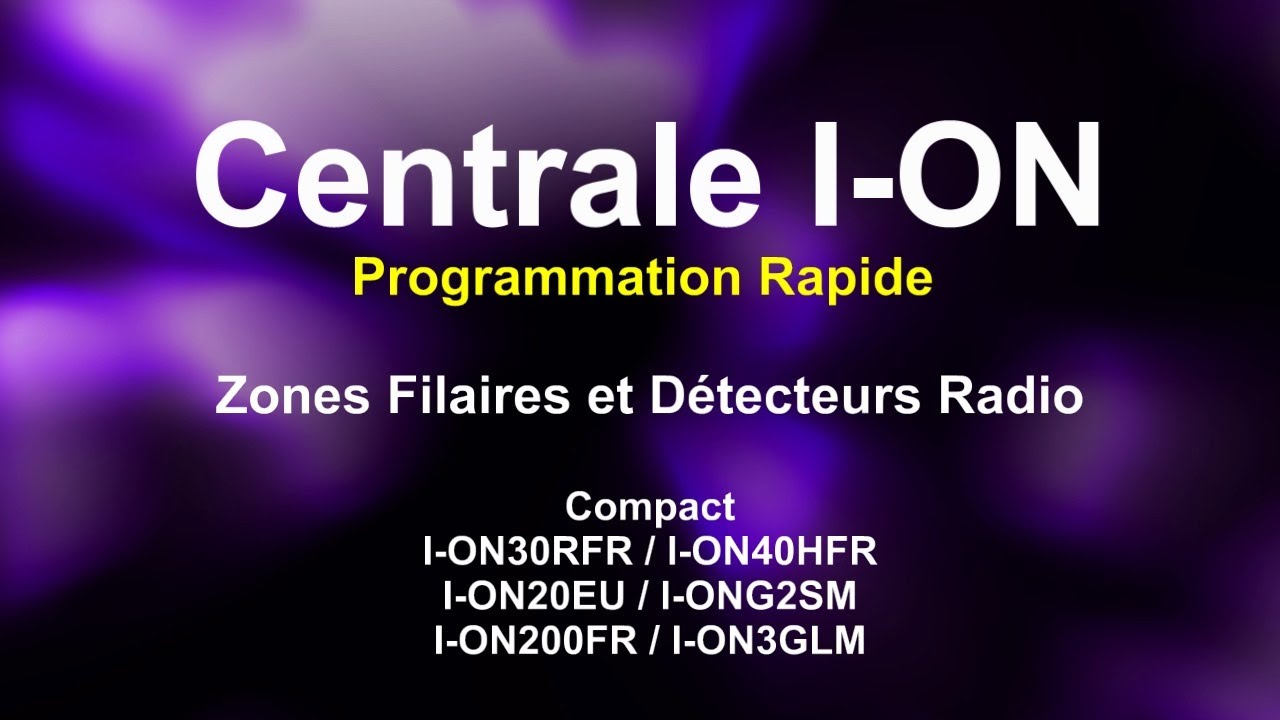 Programmation Rapide I-ON: Zones & Détecteurs