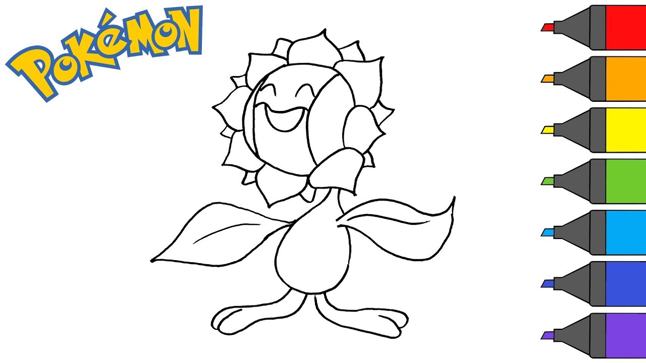 Pokemon Sunflora | How to Draw | Pokemon Coloring Book | ARTSY KIDS