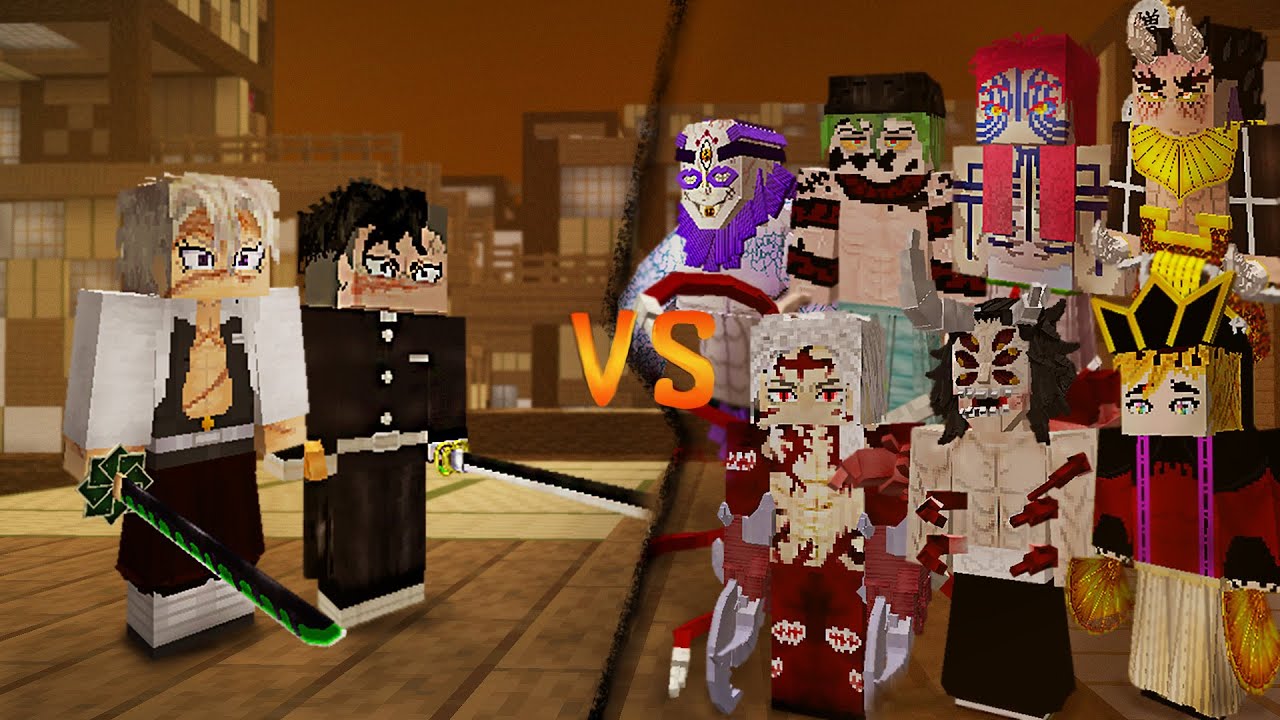 Sanemi and Genya VS Upper Monns and Muzan
