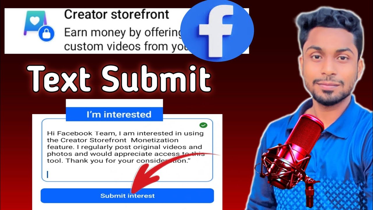 Creator Storefront Facebook I'm Interested Submit 2025. I,m Interested From.