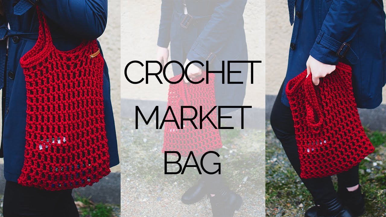 How to Crochet A Market Bag | Easy Summer Crochet Tote Bag by TheVictoriaStudio | DIY Tutorial