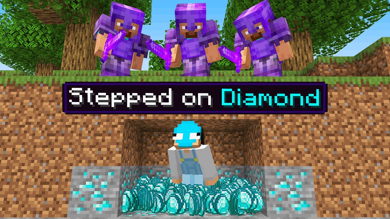 Minecraft Manhunt, But You Earn Blocks You Step On...
