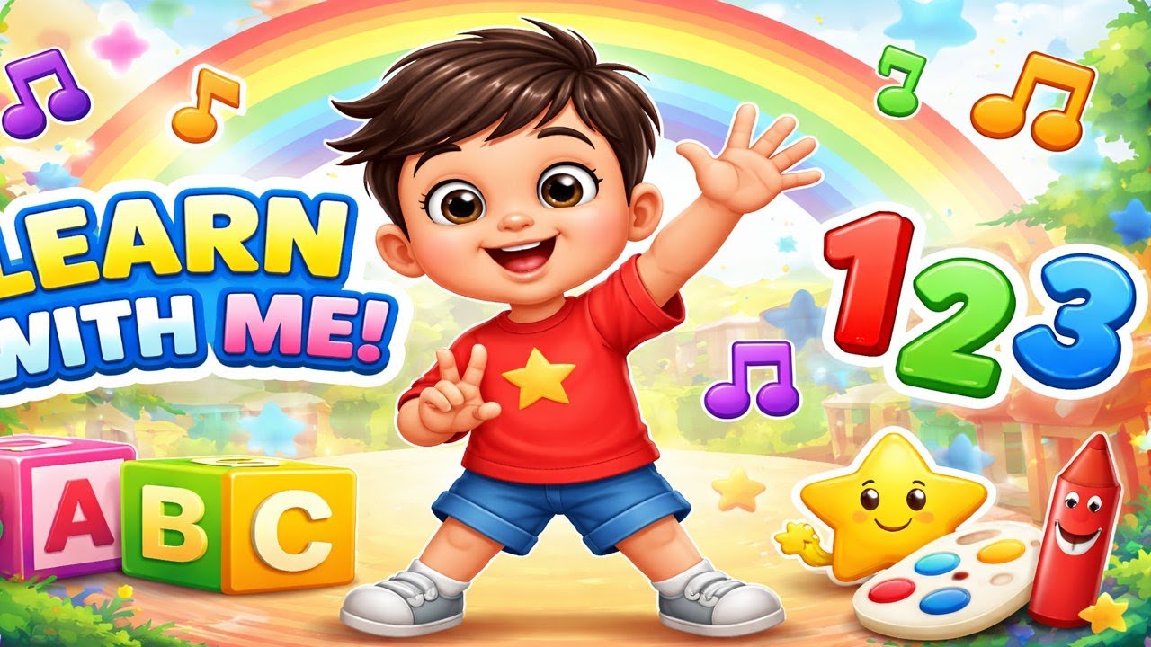 Learn With Me | Fun Animated Learning Song for Kids | ABC, Numbers & Colors | Kids Cartoon