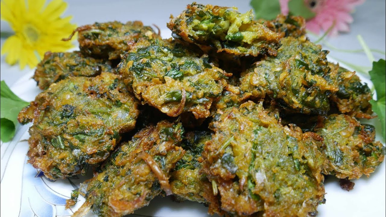 থানকুনি পাতার পাকোড়া বা বড়া । Centella leaf pakora