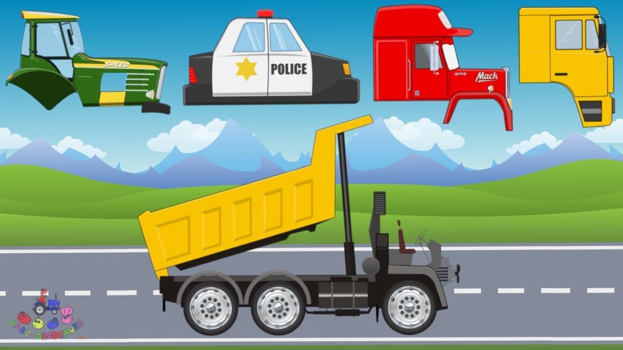 Street Vehicles | Police Car, Fire Truck, Bulldozer, Tractor | Compilation Animated series