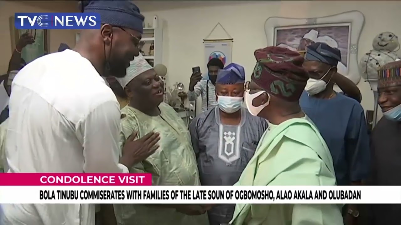 Bola Tinubu Commiserates With Families Of Late Soun Of Ogbomosho, Aloa-Akala And Olubadan