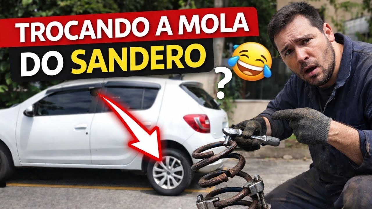 Trocando a mola do Sandero em casa 😅 | Mecânica raiz (deu ruim?)