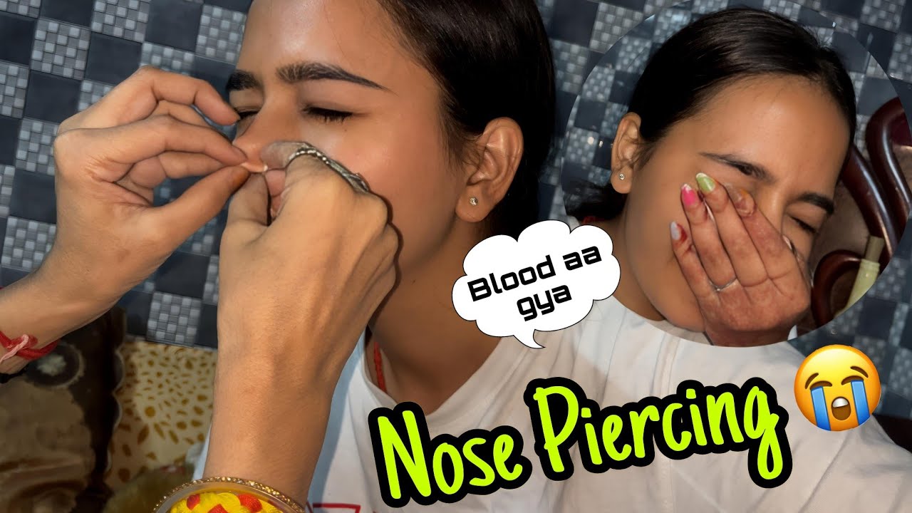 Finally again nose piercing after one year🥲|| bhot painfull tha😭|| Riyavermaofficial12