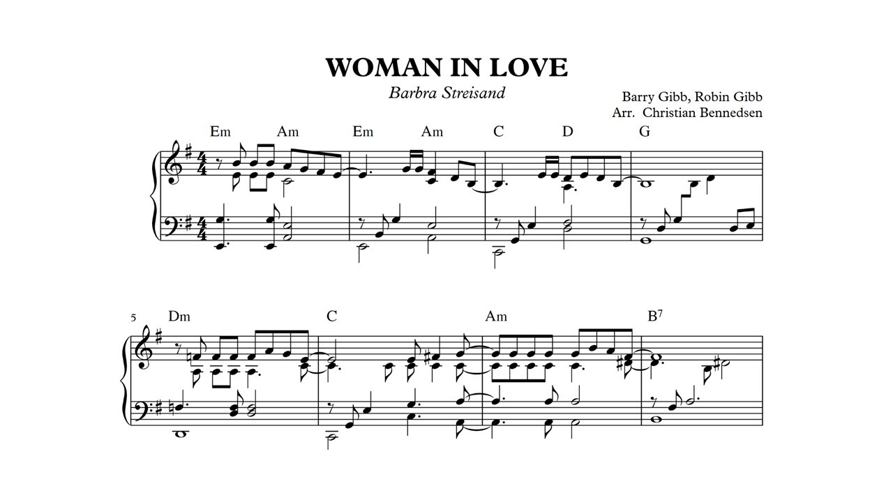 Woman In Love - Piano
