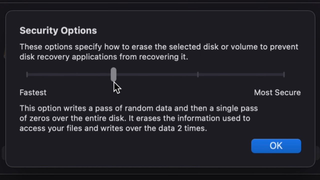 Security Options in Disk Utility (Erase) Explained