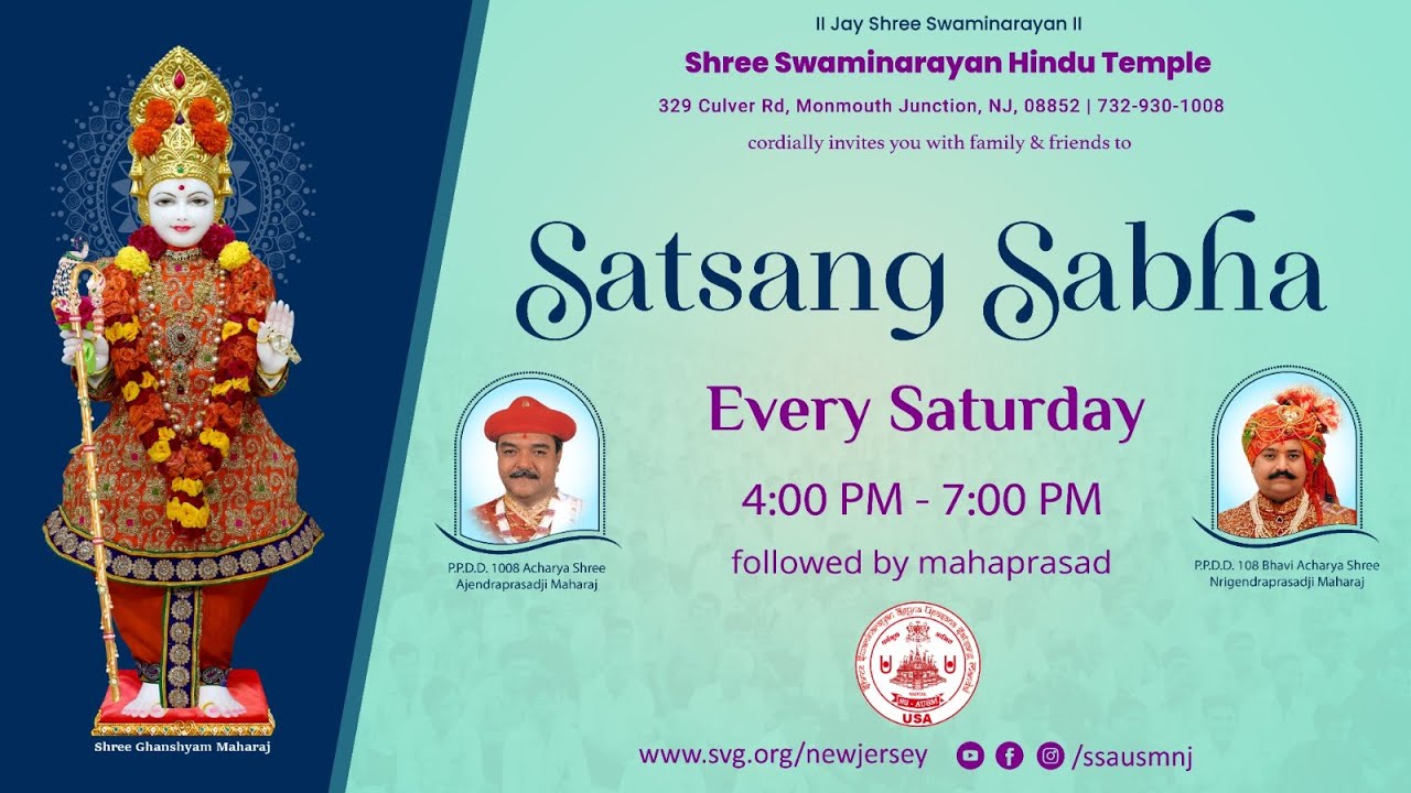 Saturday Sabha | Nov 18 | New Jersey || SSAUSM | Shree Swaminarayan Hindu Temple | Vadtal Dham |