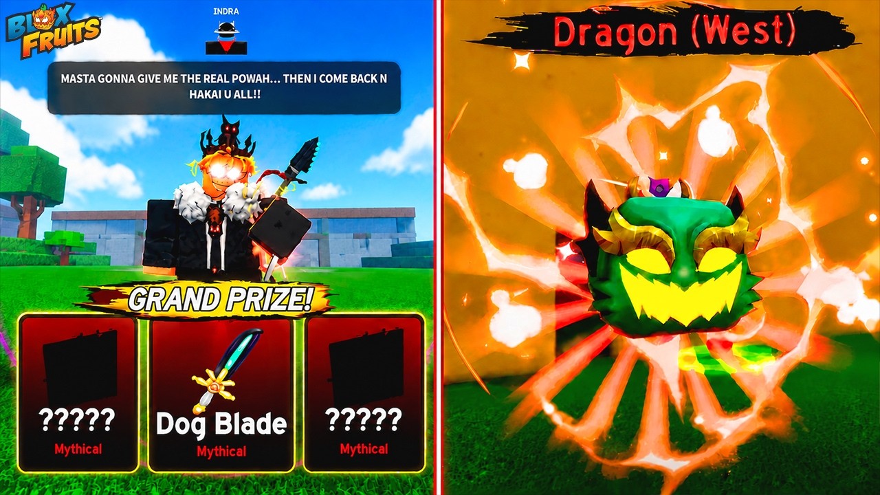 I Got Dragon Fruit And Dog Blade In Blox Fruits 💀💀🔥🔥😍