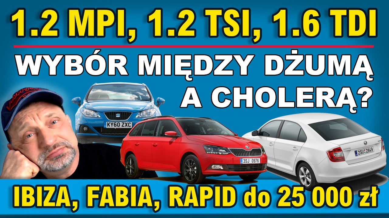 1.2 MPI, 1.2 TSI a może 1.6 TDI? Który silnik wybrać do Rapida, Fabii albo Ibizy za ok 25 tys. zł?
