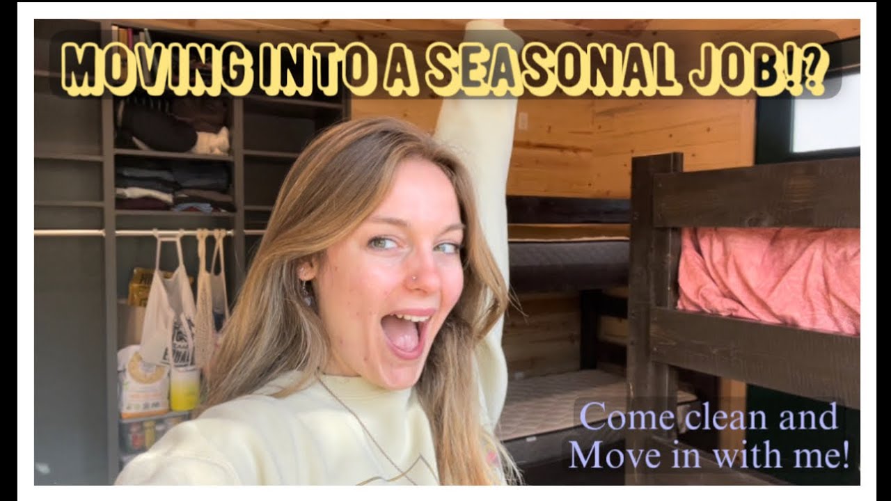 Seasonal job housing tour! + clean and move in with me! 🏔️🏡