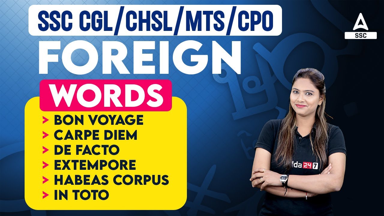 Foreign Words for SSC CGL, CHSL, MTS, CPO | English Words by Pratibha Mam