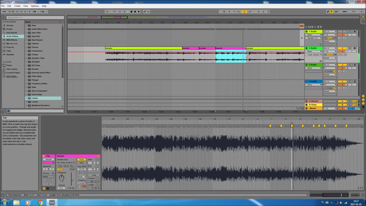 How to make a simple hip hop instrumental song using samples (Ableton Live 9 Tutorial)