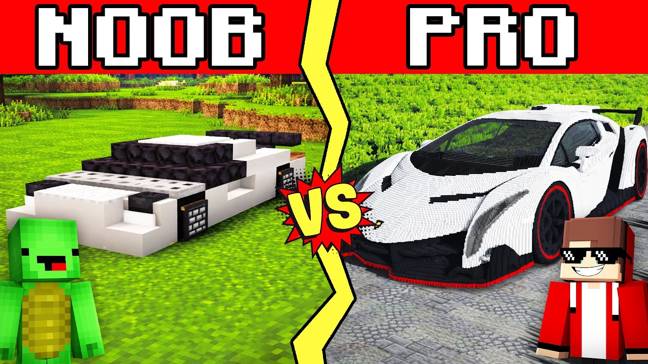 LAMBORGHINI SPORTCAR Poradnik budowy w Minecraft - WYZWANIE NOOB VS PRO - Maizen Parody