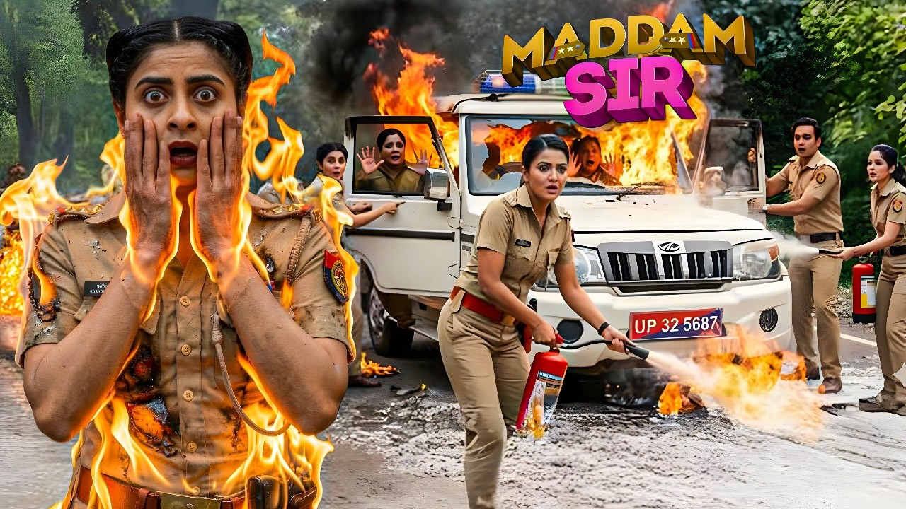 MADAM SIR की कार में आग  लगने पर करिश्मा  घायल || MADAM SIR || NEW EPISODE ||