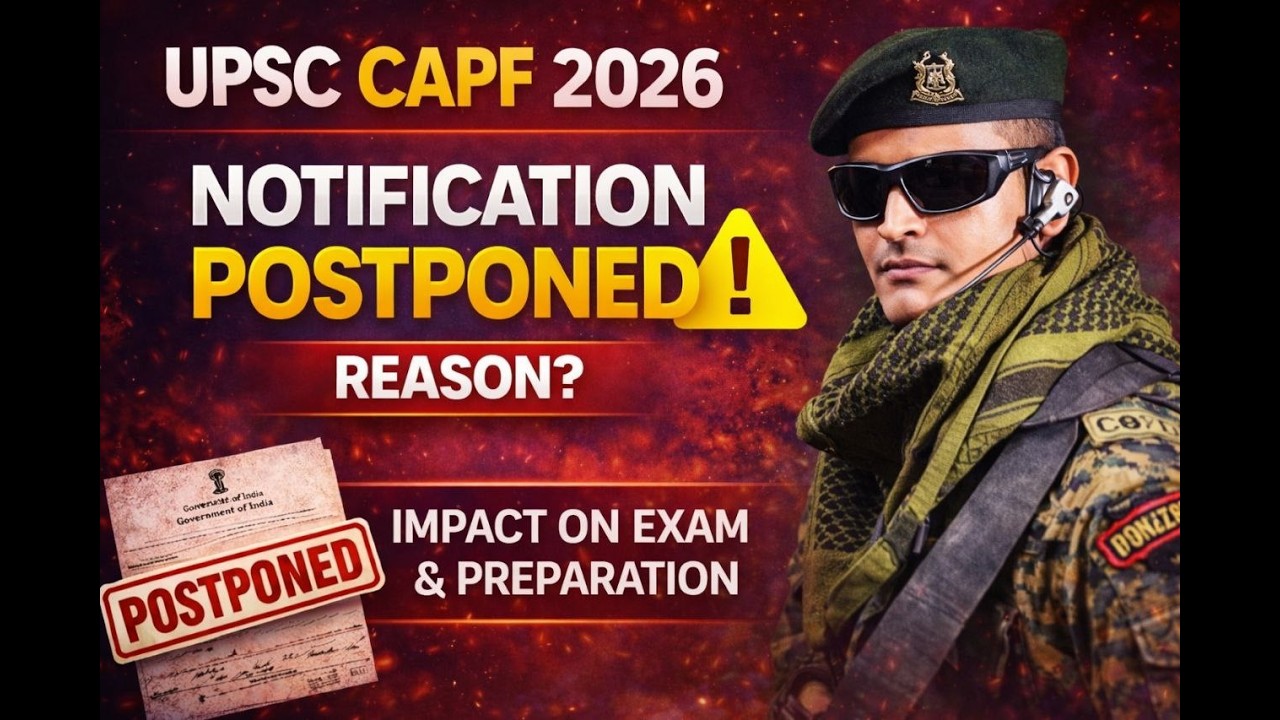 UPSC CAPF 2026 Notification Postponed – Reason, Impact & Strategy Ahead