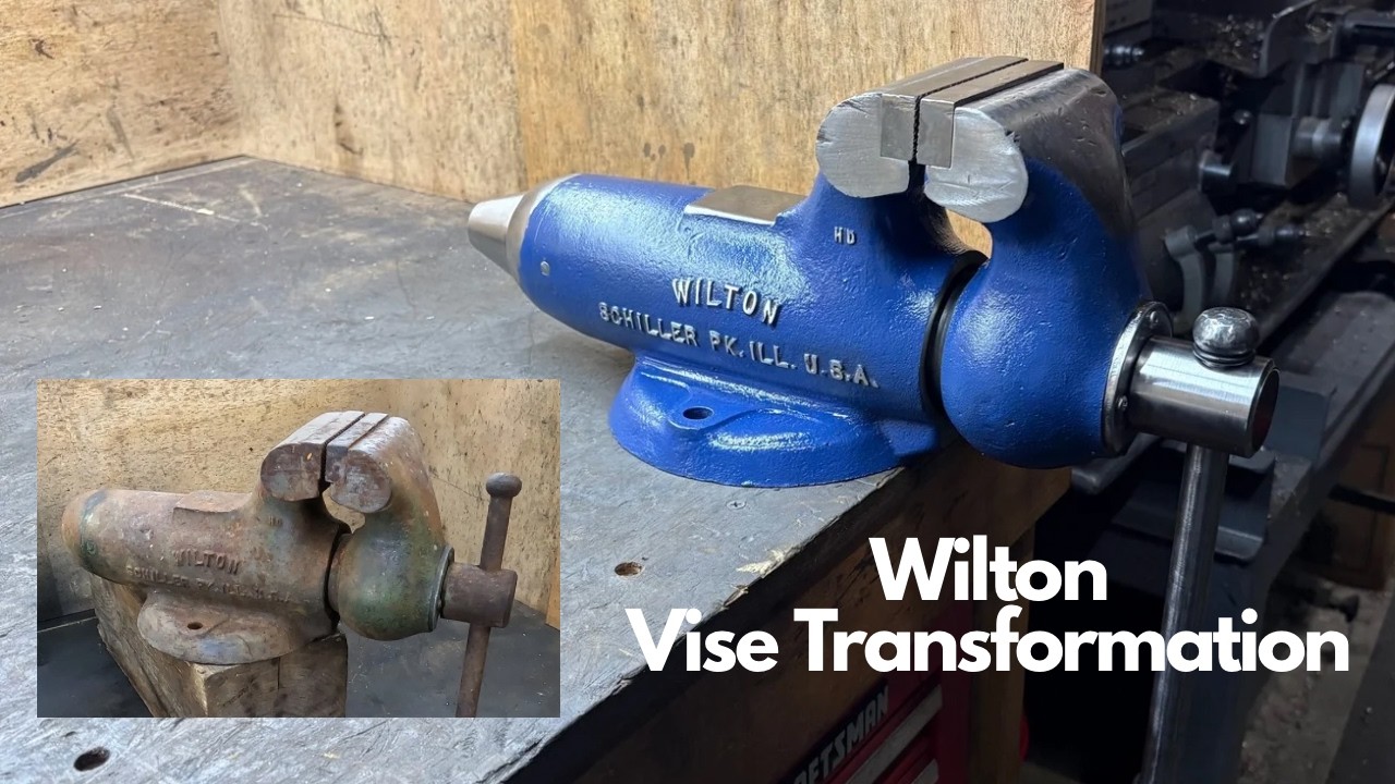 54 year old Wilton Vise Restoration. Includes forging a handle and machining a Bullet end cap.
