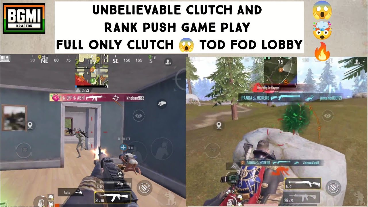 Clutch Only Game Play. Headshot Close Range . Rank Push Game Play 