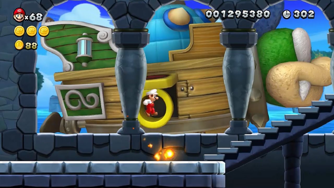 New Super Mario Bros U Walkthrough - Part 3 - World 3 Sparkling Waters