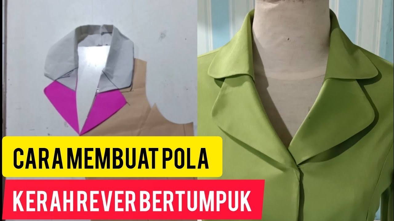 Cara membuat pola kerah Rever bertumpuk #caramembuatpolakerahreverbertumpuk #tuorialpola #yansbusana