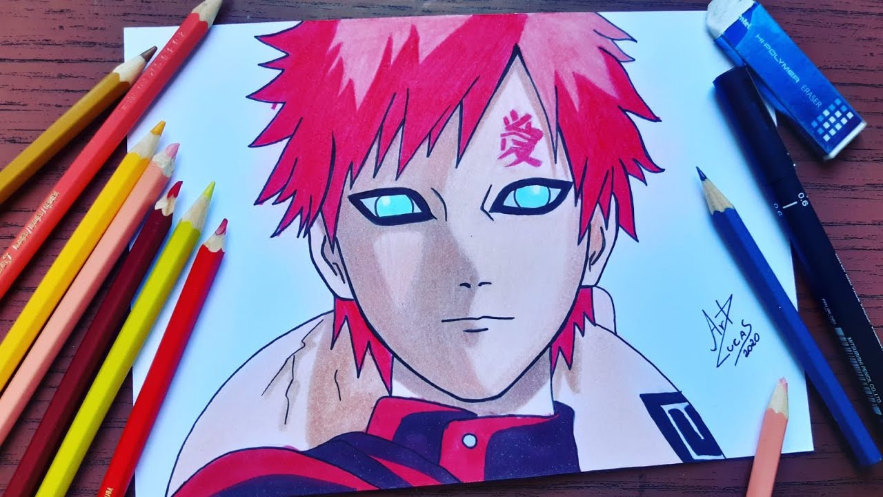 Como Desenhar o Gaara de Naruto - Passo a Passo