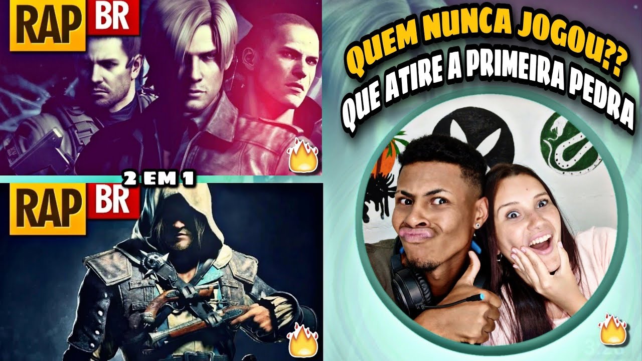 REACT 2 EM 1: RAP DO ASSASSIN_S CREED  E RAP DO RESIDENT EVIL 6 /CASAL REACT