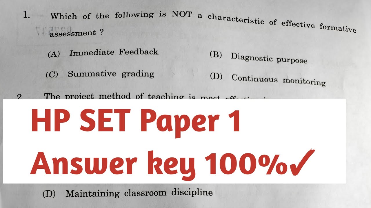 HP SET Paper 1 Answer key 7 June 2026 | HP SET Paper Solved Answer key | HP SET 2026