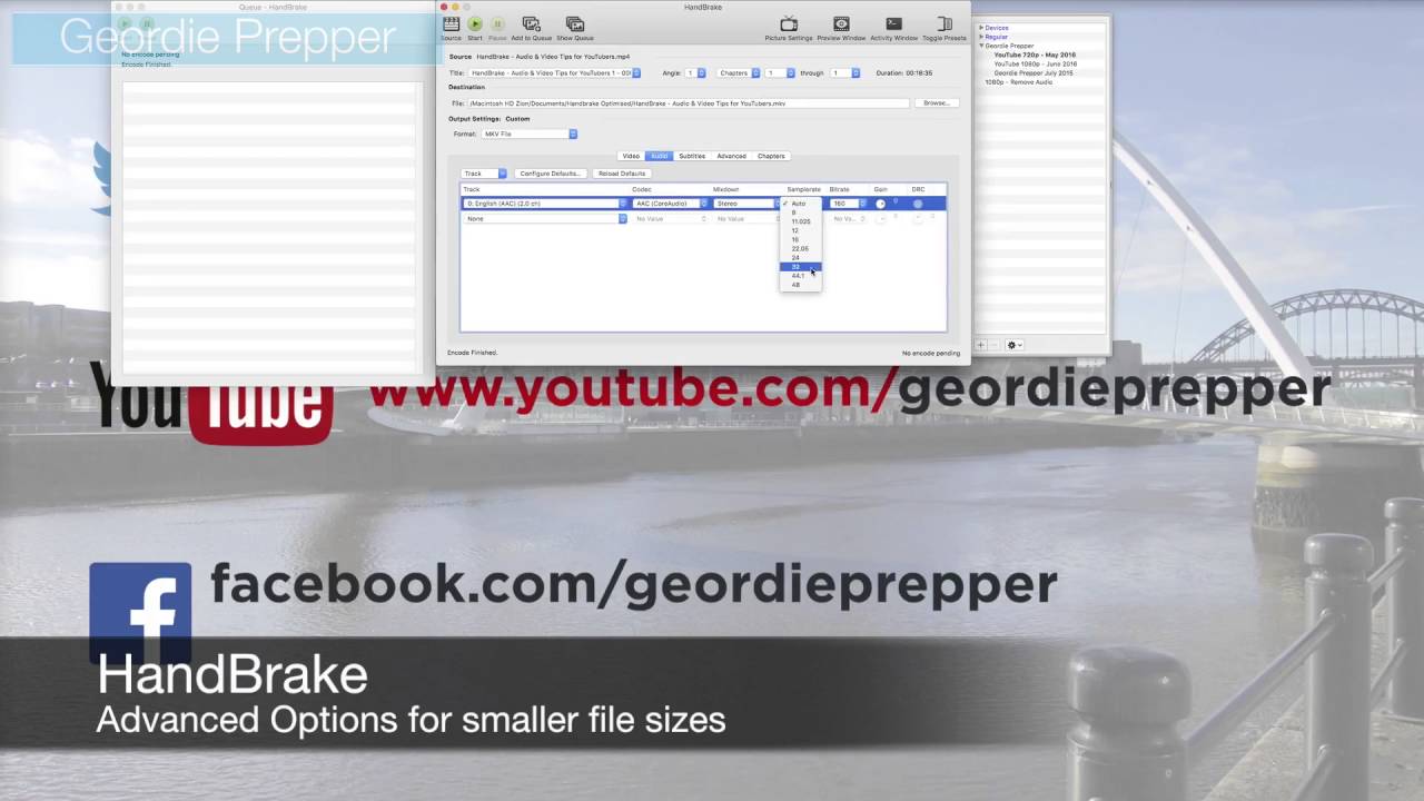 HandBrake - Advanced Options (Demonstrated on Mac)