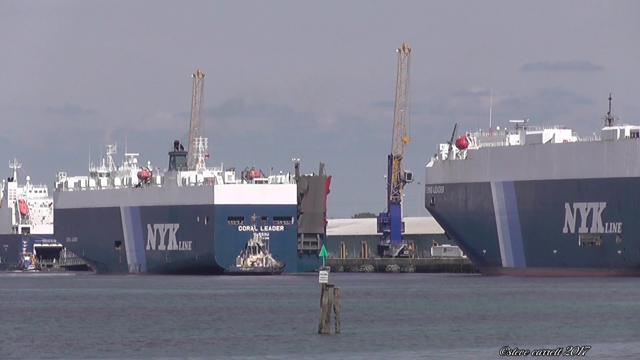 NYK Line Vehicle Carrier 'Coral Leader' arriving Southampton 26/6/17