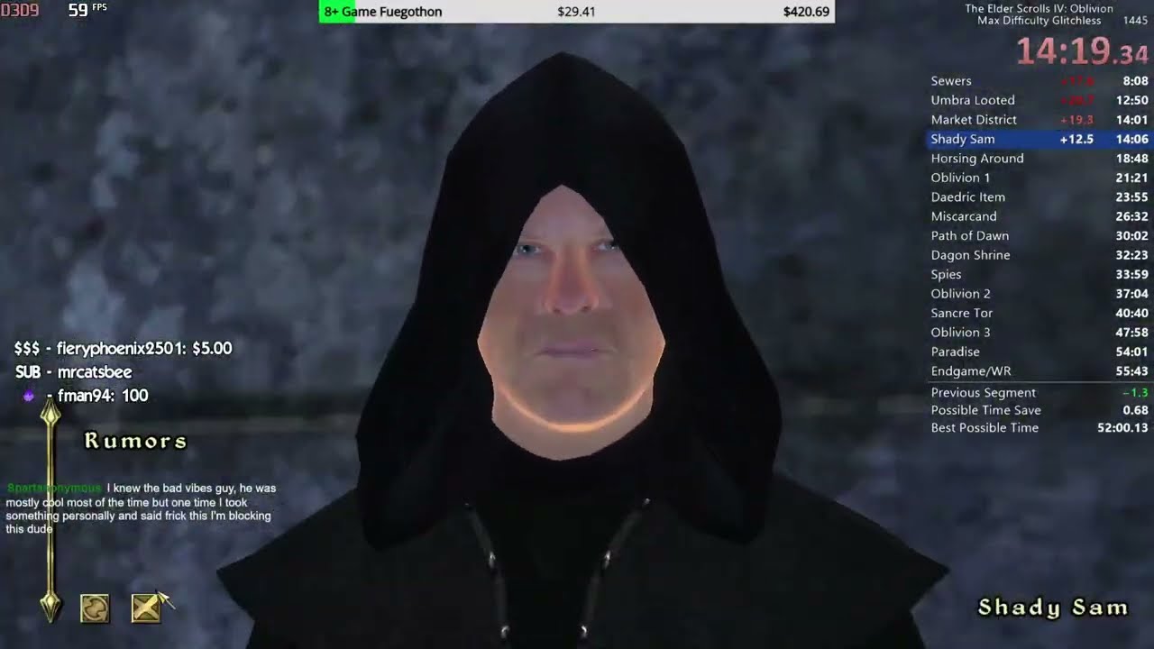 TES IV: Oblivion Speedrun 54:57 IGT (Max Difficulty Glitchless) (2/24/24)