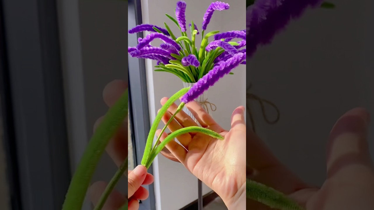 DIY pipe cleaner lavender flowers #handmade #diy #gift #diyflower #diycrafts #flowercraft #flowers