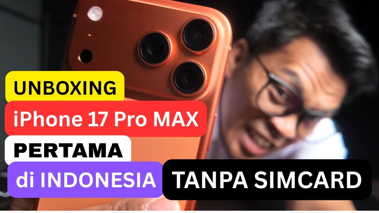 Unboxing iPhone 17 Pro Max PERTAMA DI INDONESIA Gak ada SIM FISIK nya (eSIM ONLY) #unboxing