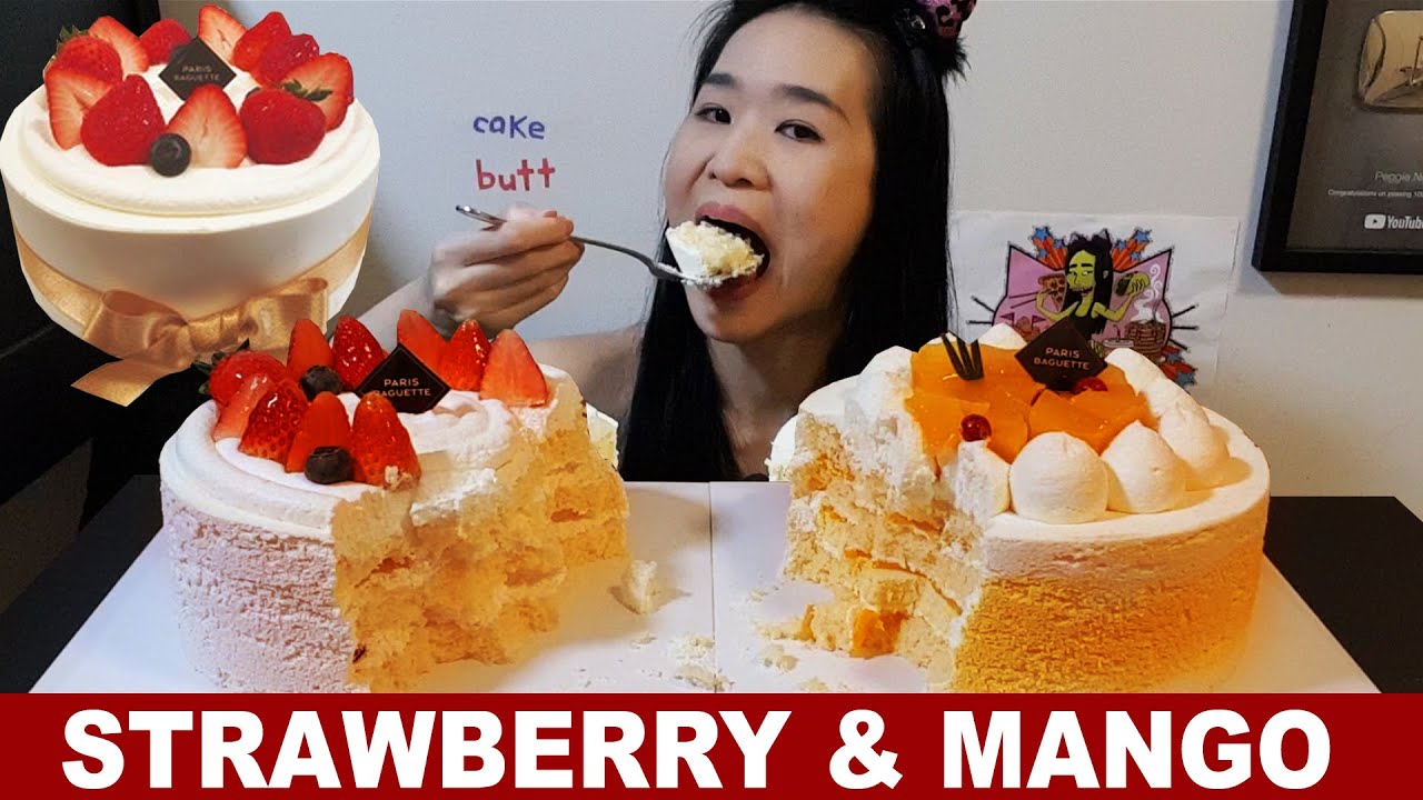 EATING WHOLE CAKES! Strawberry Shortcake & Mongo Fresh Cream Cake - Sweet Dessert Mukbang w/ Asmr
