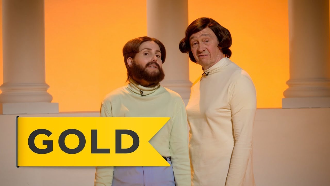Paul Whitehouse and Sally Phillips as Mulligan and o’Hare From Reeves and Mortimer | Gold