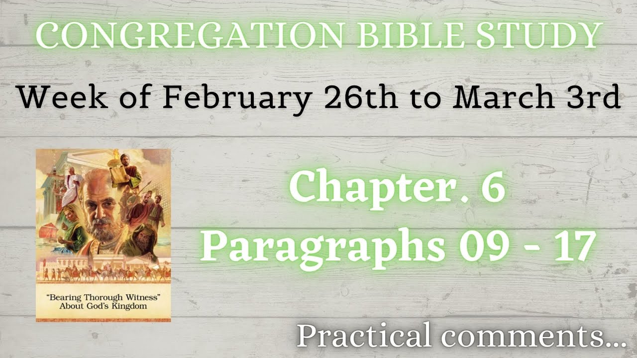 CONGREGATION BIBLE STUDY ✅ WEEK OF FEBRUARY 26 TO MARCH 3