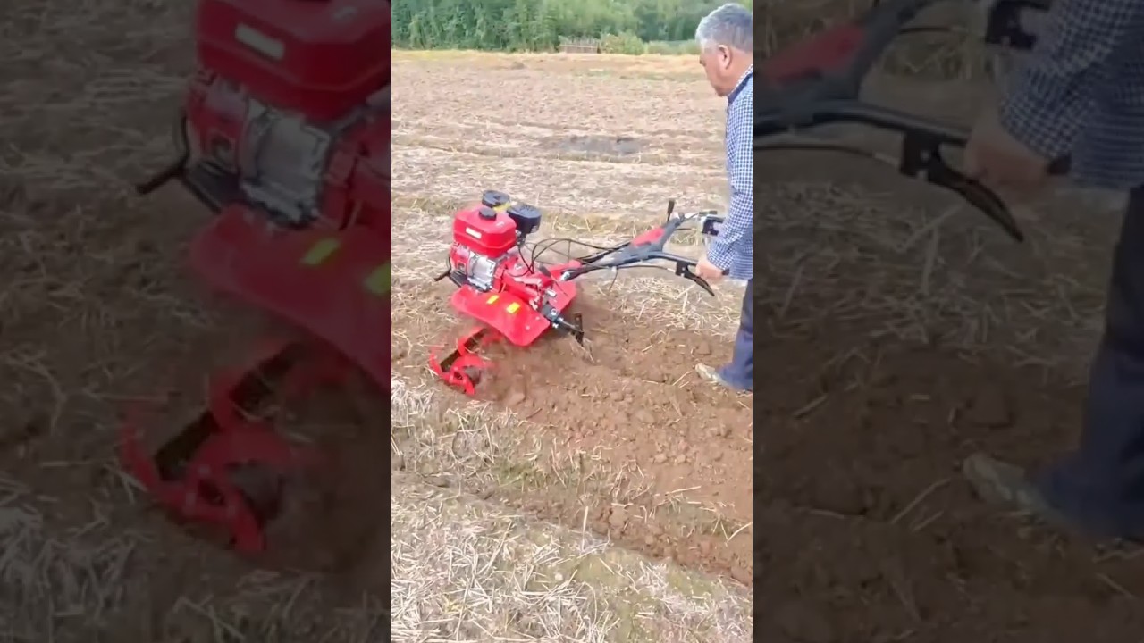 Demonstrating Efficient Land Cultivation Using a Powerful Modern Mini Tiller Machine